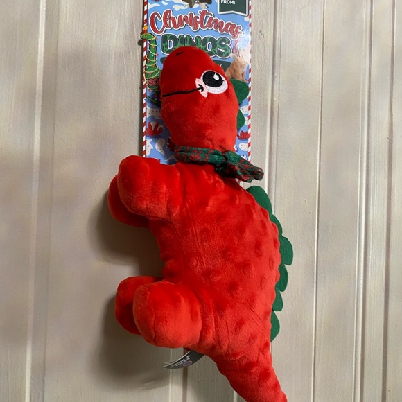 Bow Wow Pet Holiday Dino 🦖 With  Squeaky Dog Toy 14" long  NWT - Picture 4 of 5